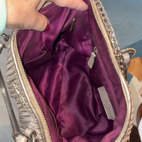 Coach Madison Sophia leather gathered silver gray Satchel shoulder bag 18620 - Picture 10 of 12